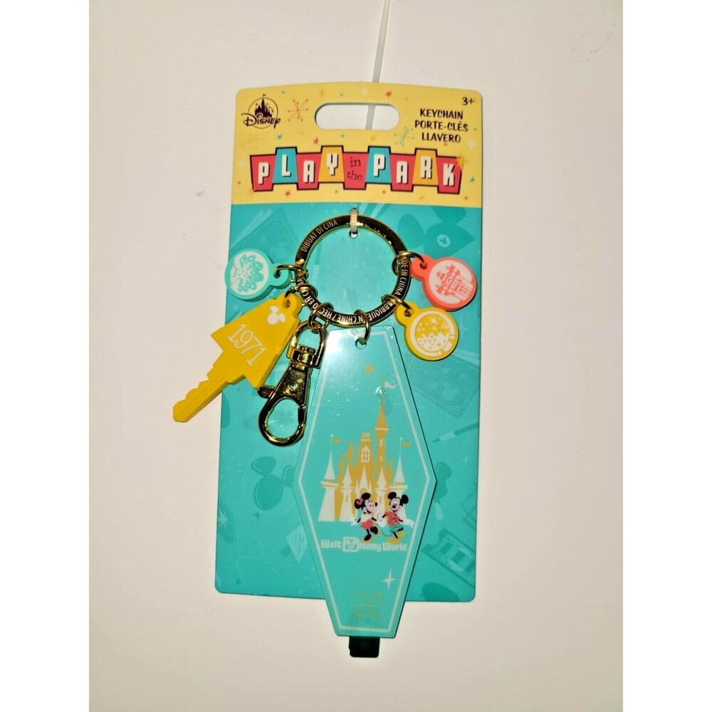 Disney Keychain Motel 4 Charm Play In The Park Mickey Minnie Icon- NEW 2024